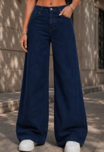 Dark Blue Wide Leg Jeans