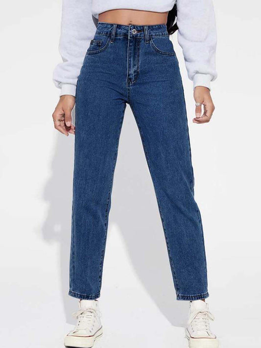 DARK BLUE MOM JEANS