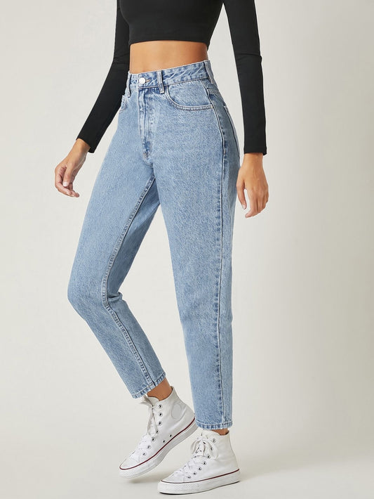SKY BLUE MOM JEANS