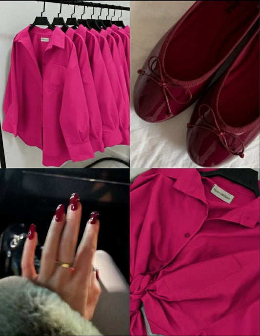 SHOCKING PINK BOTTON DOWN SHIRT