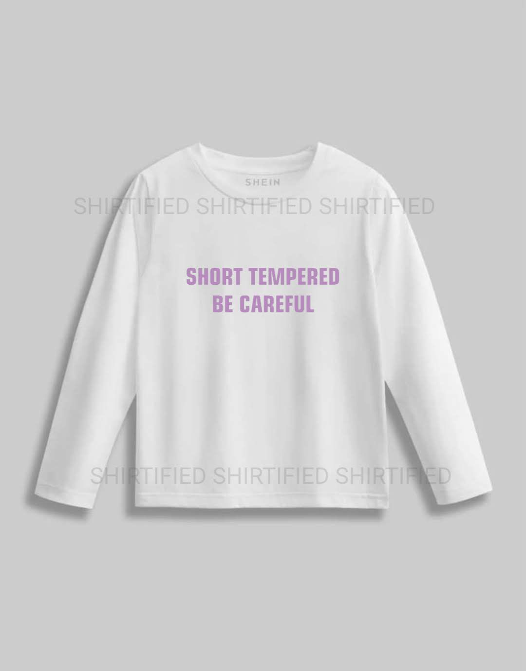 WHITE TEXT PRINTED FULL SLEEVES T-SHIRT