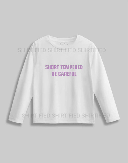 WHITE TEXT PRINTED FULL SLEEVES T-SHIRT