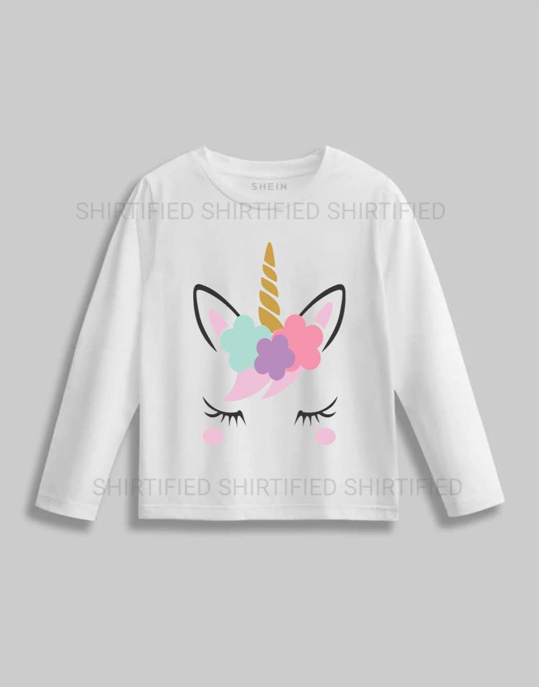 WHITE CARTOON PRINTED FULL SLEEVES T-SHIRT