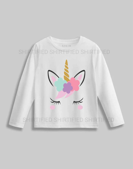 WHITE CARTOON PRINTED FULL SLEEVES T-SHIRT