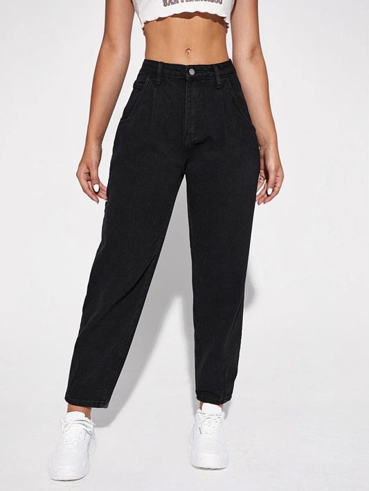 BLACK MOM JEANS