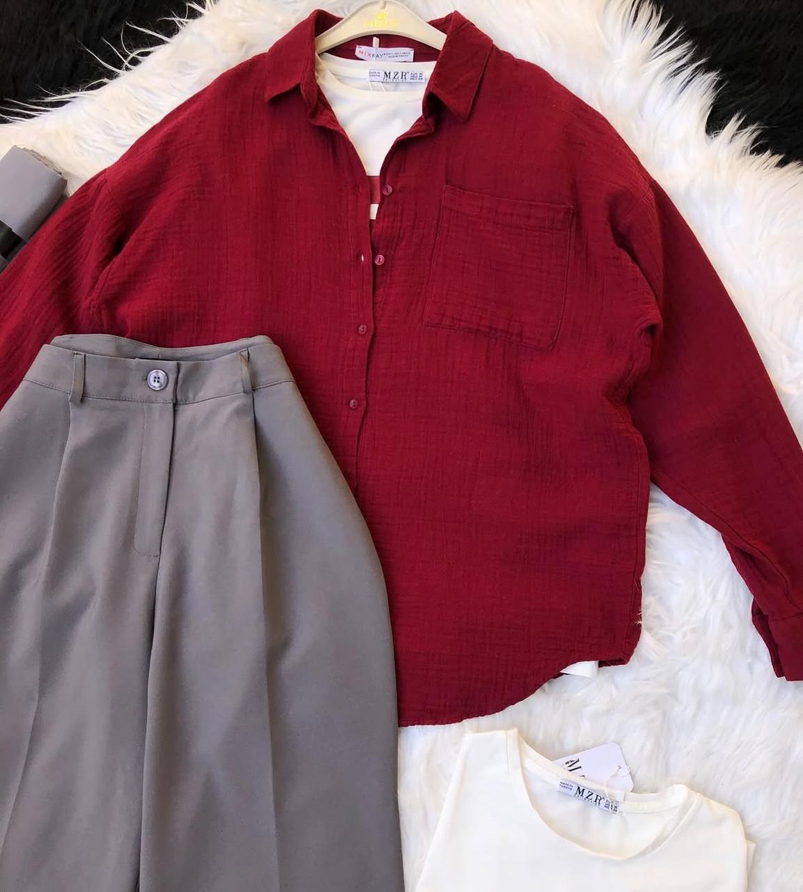 dark grey formal pants with maroon button down shirt