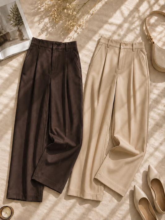 PACK OF 2 (BEIGE X BROWN) FORMAL PANTS