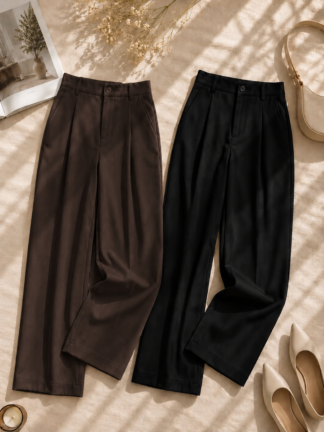 PACK OF 2 (BROWN X BLACK) FORMAL PANTS