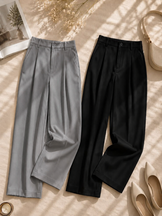 PACK OF 2 (GREY X BLACK) FORMAL PANTS