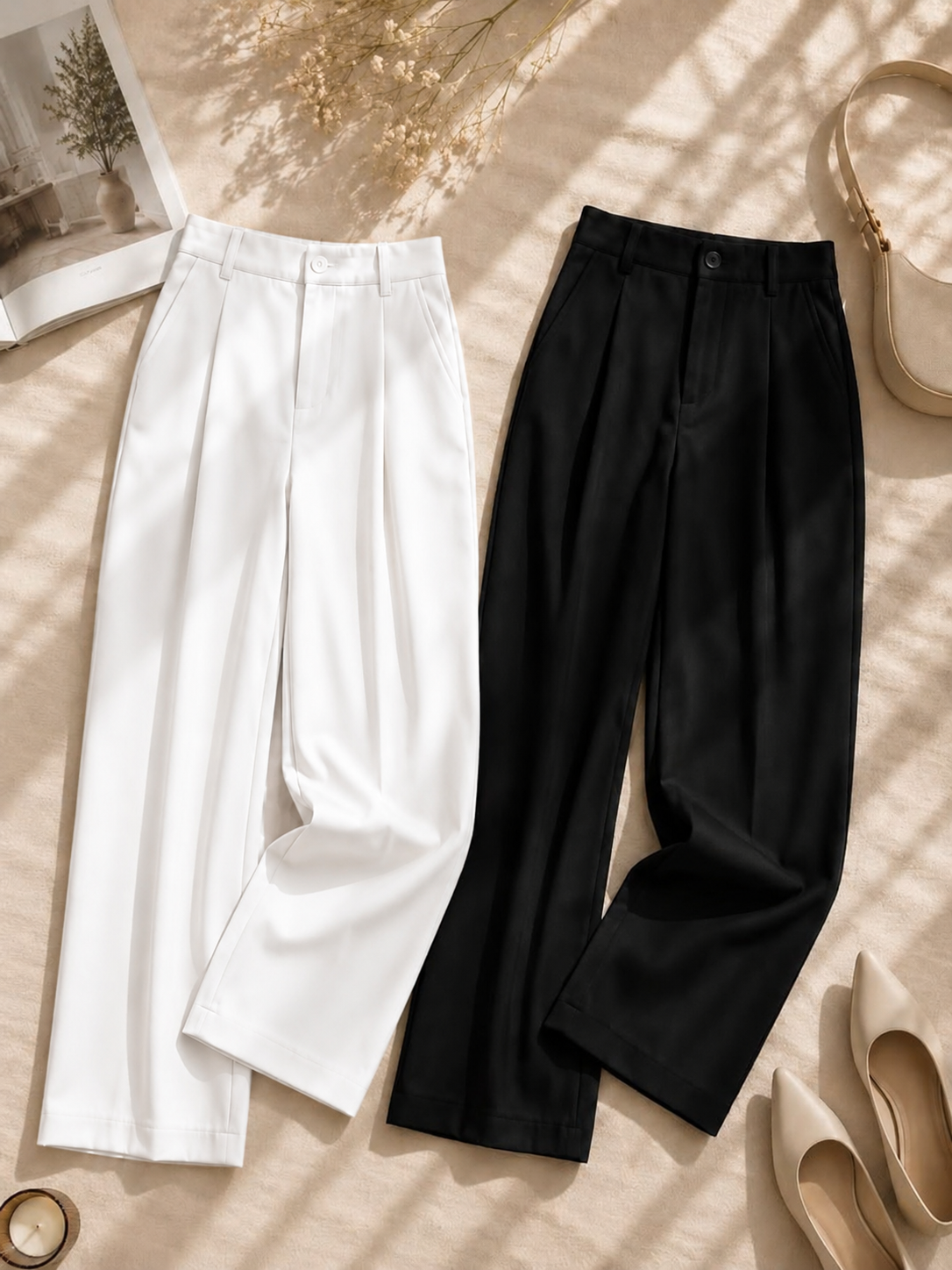 PACK OF 2 (BLACK X WHITE) FORMAL PANTS
